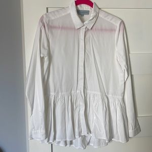 Tuckernuck silk ruffle hem blouse
